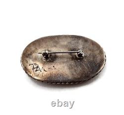 Vintage Native American Zuni Sterling Silver 925 Inlaid Yei Kachina Pin Brooch