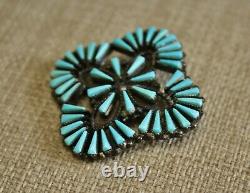 Vintage Native American Zuni Sterling Silver Pin Brooch