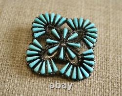 Vintage Native American Zuni Sterling Silver Pin Brooch