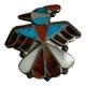 Vintage Native American Zuni Sterling Silver Inlay Thunderbird Pin