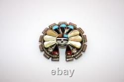 Vintage Native American Zuni Sunface Pin/Pendant 1 1/4 Inch Diameter 7.3 Grams