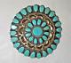Vintage Native American Zuni Turquoise Cluster Pin/brooch Or Pendant Signed Dlw