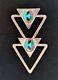 Vintage Native American, Zuni Signed Ais Multi Gem Inlay Pendant Brooch 72mm