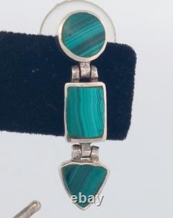 Vintage Native American by Evelyn Spencer, Navajo Sterling Malachite Set Spider