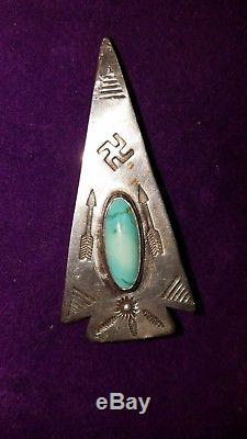 Vintage Native American (navajo) Arrowhead Pinwhirling Logsterling Silver