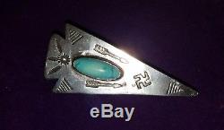 Vintage Native American (navajo) Arrowhead Pinwhirling Logsterling Silver