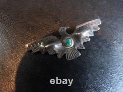 Vintage Native Fred Harvey Era/Sterling Silver Navajo Thunder Bird Brooch Pin