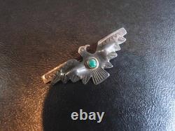 Vintage Native Fred Harvey Era/Sterling Silver Navajo Thunder Bird Brooch Pin