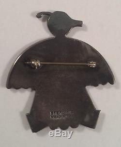 Vintage Native Indian Handmade Thunderbird Sterling Silver Pin Brooch