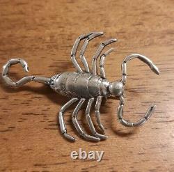 Vintage Native Sterling Scorpion Brooch