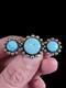 Vintage Navajo 3-stone Turquoise Raindrops Sterling Silver Brooch Pin