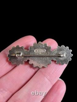 Vintage Navajo 3-stone Turquoise Raindrops Sterling Silver Brooch Pin