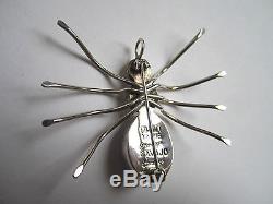 Vintage Navajo Art Simon Yazzie Large Sterling Silver Spider Pendant Pin