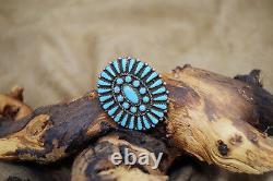 Vintage Navajo Block Turquoise Cluster Pin/Pendant made by A & V Ned
