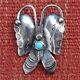 Vintage Navajo Butterfly Pin Brooch Turquoise Sterling Silver Handmade C1940s