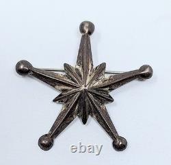 Vintage Navajo Five Star Brooch/Pendant Possibly Sterling Silver