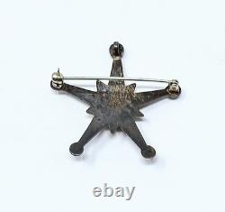 Vintage Navajo Five Star Brooch/Pendant Possibly Sterling Silver