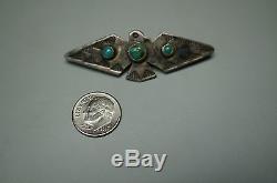 Vintage Navajo Fred Harvey Era Thunderbird Sterling Silver Turquoise Pin Brooch