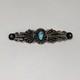 Vintage Navajo Fred Harvey Style Turquoise Silver Pin Brooch Sunburst Rare