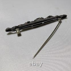 Vintage Navajo Fred Harvey Style Turquoise Silver Pin Brooch Sunburst Rare