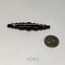 Vintage Navajo Fred Harvey Style Turquoise Silver Pin Brooch Sunburst Rare