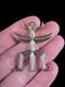 Vintage Navajo Guild Style Tufa Cast Horned Yei Deity Sterling Silver Brooch Pin