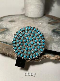 Vintage Navajo Hand-Shaped Turquoise Cluster Brooch Pin