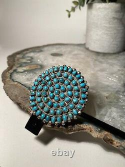 Vintage Navajo Hand-Shaped Turquoise Cluster Brooch Pin