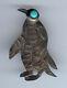 Vintage Navajo Indian Silver Turquoise Penguin Pin Brooch