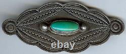 Vintage Navajo Indian Silver & Turquoise Pin Brooch