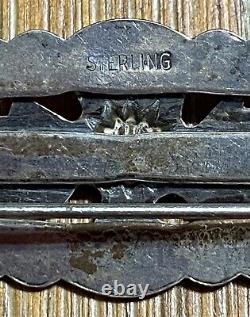 Vintage Navajo Indian Sterling Silver Thunderbird 3 Pin Brooch 11.3 Grams