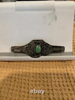 Vintage Navajo Indian Sterling Silver Turquoise Thunderbird Pin Brooch