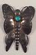 Vintage Navajo Indian Turquoise Sterling Silver Butterfly Pin Brooch