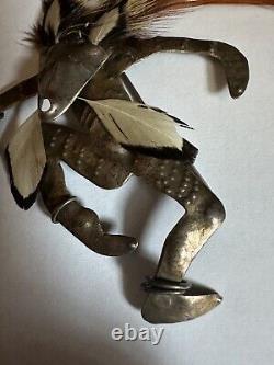 Vintage Navajo Kachina Dancer Sterling 12g Pin and Pendant 6 Rare