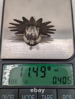 Vintage Navajo Kachina Mask Sterling Silver Brooch Pendant Morning Dancer 11.5g