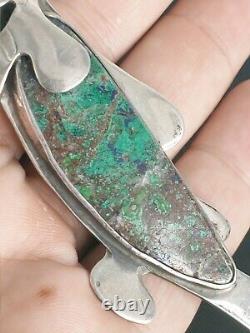 Vintage Navajo Large Sterling Silver Fish Pendant Pin NN mark