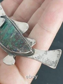 Vintage Navajo Large Sterling Silver Fish Pendant Pin NN mark