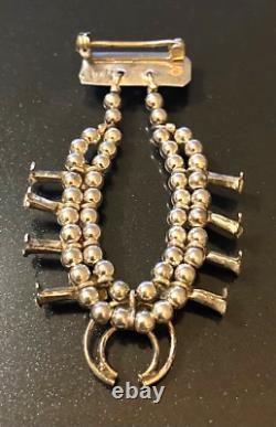 Vintage Navajo Miniature Silver Squash Blossom Pin