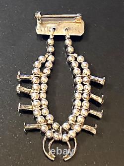 Vintage Navajo Miniature Silver Squash Blossom Pin