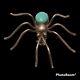 Vintage Navajo Native American Old Pawn Sterling Silver Turquoise Spider Pin