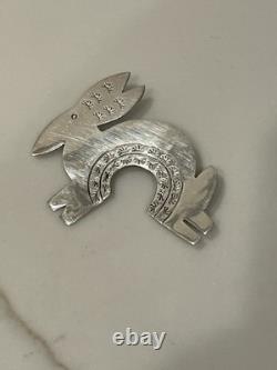 Vintage Navajo Native American Sterling Silver 925 Rabbit Pin Brooch 12.9g