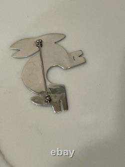 Vintage Navajo Native American Sterling Silver 925 Rabbit Pin Brooch 12.9g