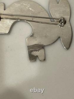 Vintage Navajo Native American Sterling Silver 925 Rabbit Pin Brooch 12.9g