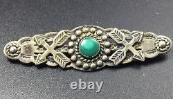 Vintage Navajo Native American Sterling Silver Hand Made Turquoise Arrow Pin