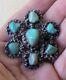 Vintage Navajo Native American Sterling Silver Turquoise Pin Brooch Pendant