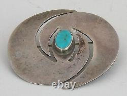 Vintage Navajo, Native American sterling silver & Turquoise unique pin, brooch