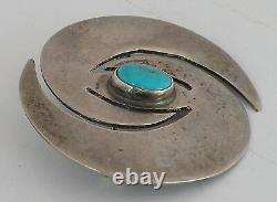 Vintage Navajo, Native American sterling silver & Turquoise unique pin, brooch