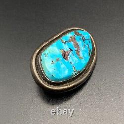 Vintage Navajo Phillip Guerro Turquoise Silver Pin Brooch Pendant