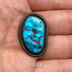 Vintage Navajo Phillip Guerro Turquoise Silver Pin Brooch Pendant