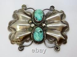 Vintage Navajo Silver & Turquoise Butterfly Pin Brooch